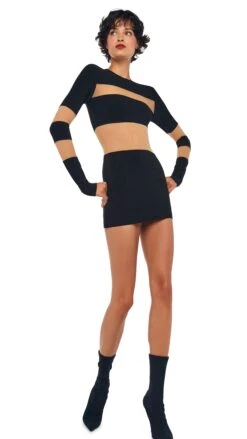 SPLICED INSERT PICKLEBALL DRESS 11 SPLICED INSERT PICKLEBALL DRESS -Norma Kamali 8 27 24nk01187