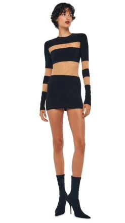 SPLICED INSERT PICKLEBALL DRESS 12 SPLICED INSERT PICKLEBALL DRESS -Norma Kamali 8 27 24nk01189