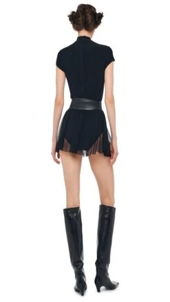 MOCK NECK CAP SLEEVE FLARED PICKLEBALL DRESS 10 MOCK NECK CAP SLEEVE FLARED PICKLEBALL DRESS -Norma Kamali 8 27 24nk01225