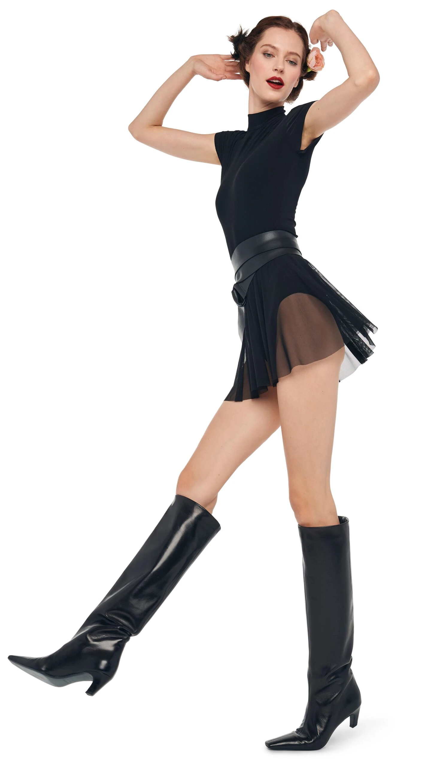 MOCK NECK CAP SLEEVE FLARED PICKLEBALL DRESS 6 MOCK NECK CAP SLEEVE FLARED PICKLEBALL DRESS - Image 6