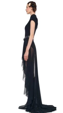 HI LOW MOCK NECK CAP SLEEVE GOWN 10 HI LOW MOCK NECK CAP SLEEVE GOWN -Norma Kamali 8 27 24nk01265