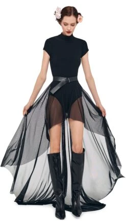 HI LOW MOCK NECK CAP SLEEVE GOWN 14 HI LOW MOCK NECK CAP SLEEVE GOWN -Norma Kamali 8 27 24nk01287