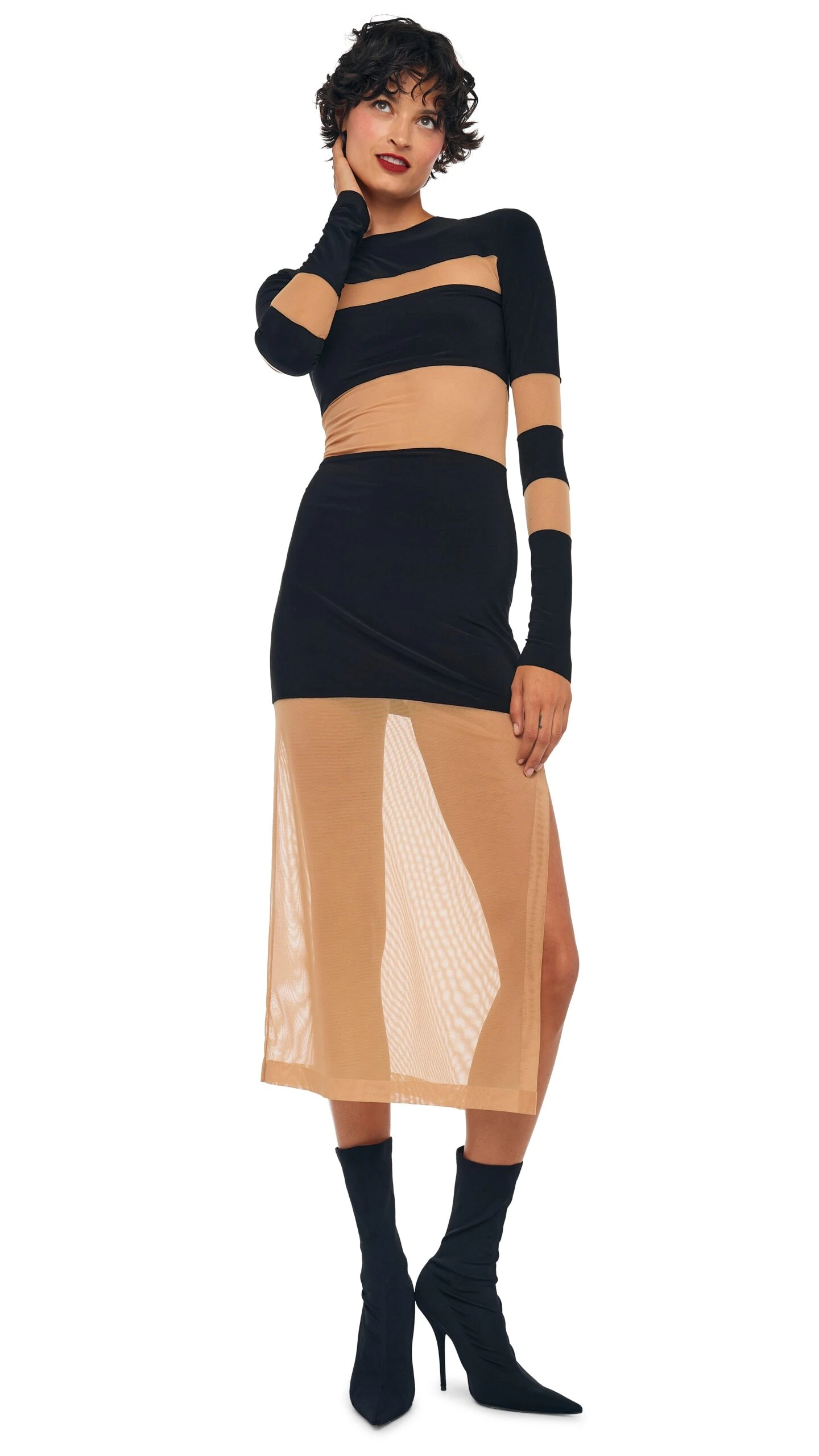 SPLICED INSERT DRESS TO MIDCALF 5 SPLICED INSERT DRESS TO MIDCALF - Image 5