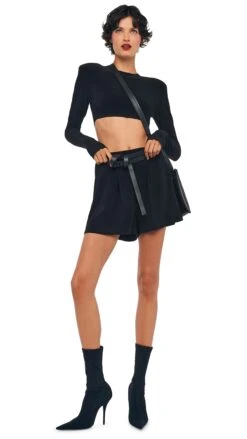 CROPPED SHOULDER PAD TOP