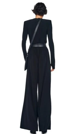 LONG SLEEVE SHOULDER PAD V NECK TOP 15 LONG SLEEVE SHOULDER PAD V NECK TOP -Norma Kamali 8 27 24nk01867 ba0d4d9f 20a4 4825 a482 3d233e0a12c3