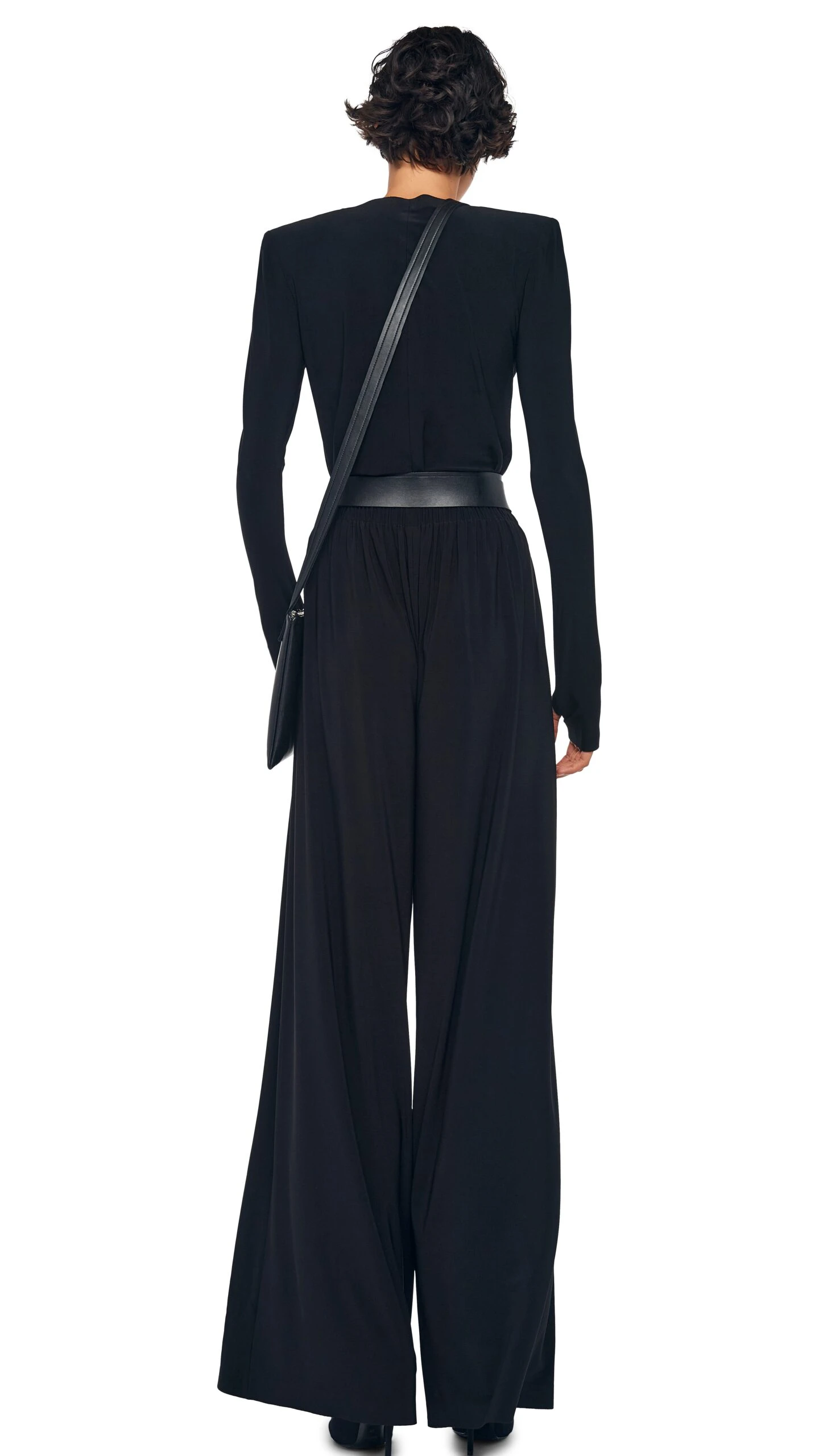 LONG SLEEVE SHOULDER PAD V NECK TOP 6 LONG SLEEVE SHOULDER PAD V NECK TOP - Image 6