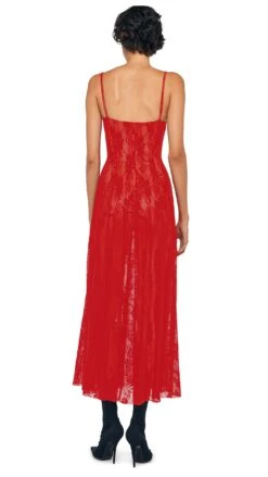 UNDERWIRE MIDCALF DRESS W/ BODYSUIT 6 UNDERWIRE MIDCALF DRESS W/ BODYSUIT -Norma Kamali 8 27 24nk05590 red