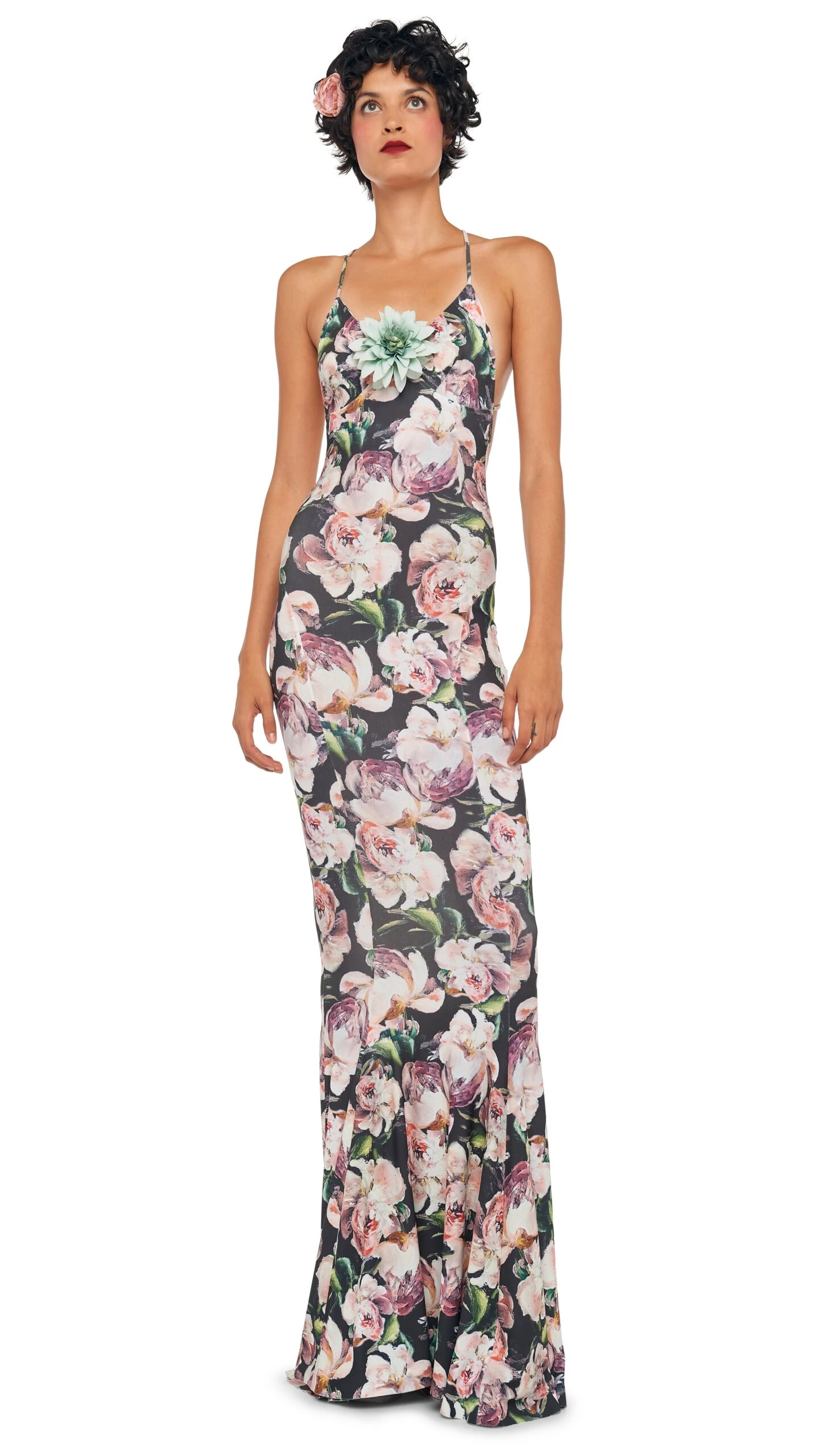 LOW BACK SLIP FISHTAIL GOWN 2 LOW BACK SLIP FISHTAIL GOWN - Image 2