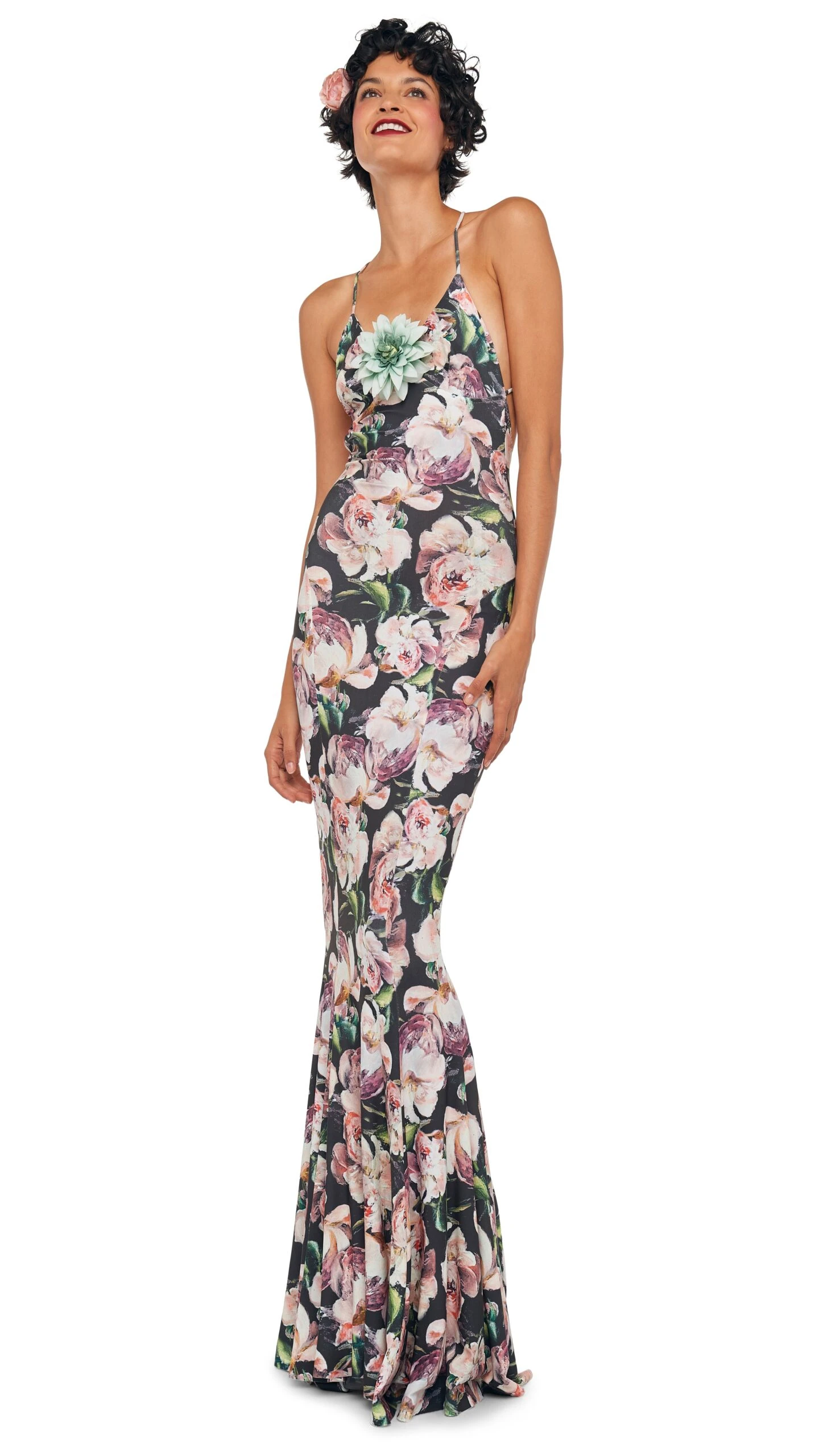 LOW BACK SLIP FISHTAIL GOWN 5 LOW BACK SLIP FISHTAIL GOWN - Image 5