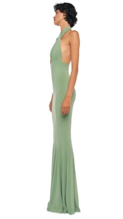 CROSS HALTER FISHTAIL GOWN 10 CROSS HALTER FISHTAIL GOWN -Norma Kamali 8 27 24nk07414