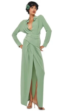 FOUR SLEEVE NK SHIRT LONG DRESS 12 FOUR SLEEVE NK SHIRT LONG DRESS -Norma Kamali 8 27 24nk07580