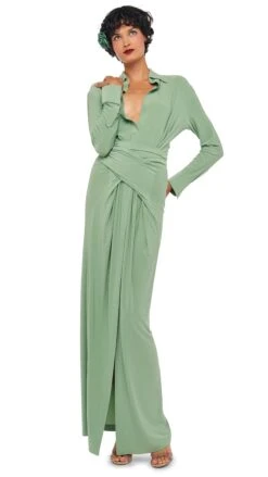 FOUR SLEEVE NK SHIRT LONG DRESS 14 FOUR SLEEVE NK SHIRT LONG DRESS -Norma Kamali 8 27 24nk07586