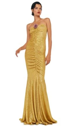 STRAPLESS SHIRRED FRONT FISHTAIL GOWN 10 STRAPLESS SHIRRED FRONT FISHTAIL GOWN -Norma Kamali 8 28 24nk08265