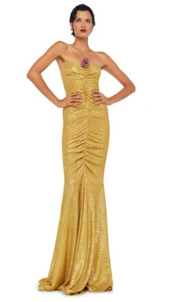 STRAPLESS SHIRRED FRONT FISHTAIL GOWN 12 STRAPLESS SHIRRED FRONT FISHTAIL GOWN -Norma Kamali 8 28 24nk08303