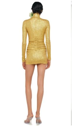 LONG SLEEVE TURTLENECK PICKLEBALL DRESS -Norma Kamali 8 28 24nk08481