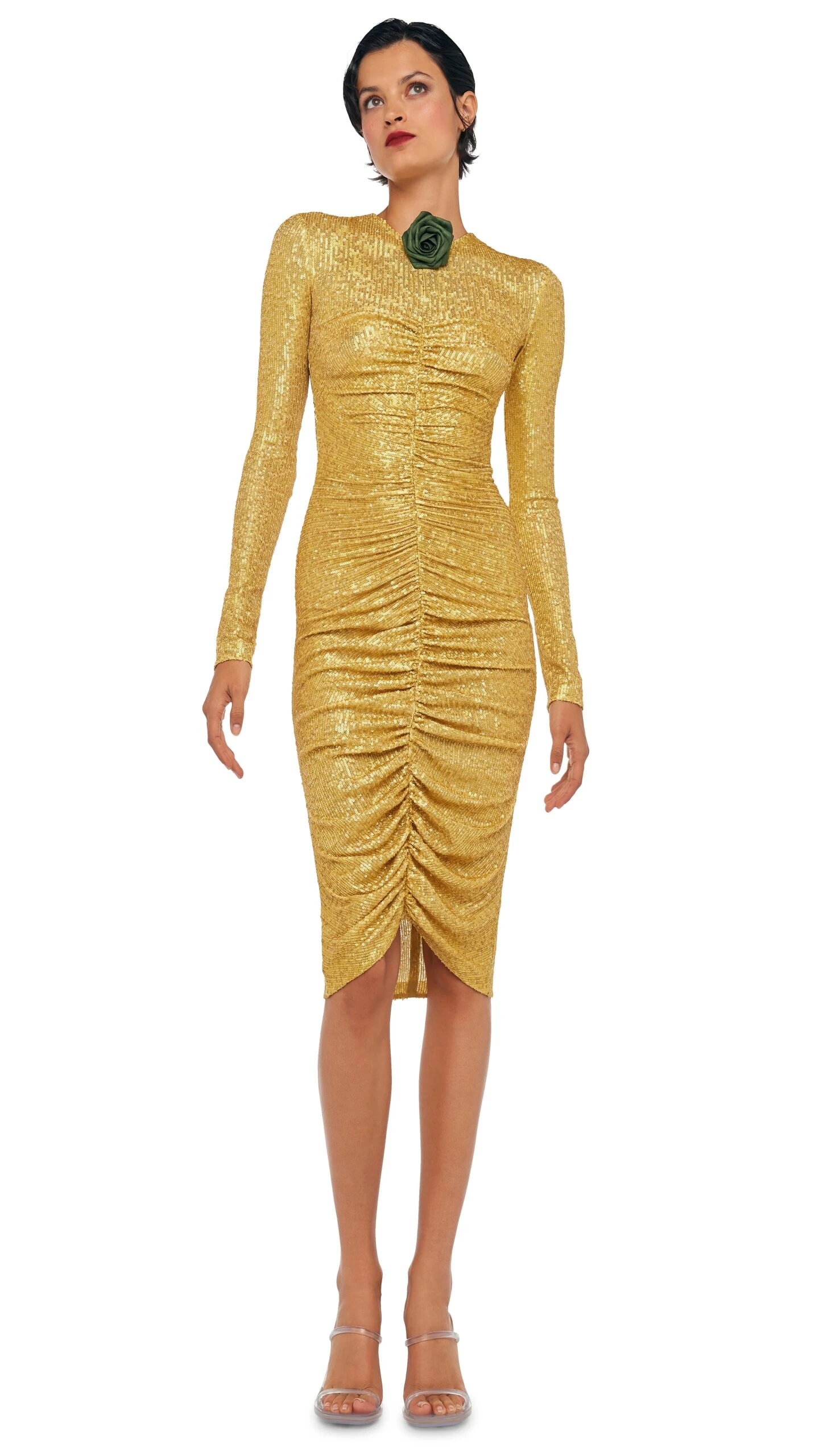 LS V NECK SHIRRED FRONT DRESS 2 LS V NECK SHIRRED FRONT DRESS - Image 2