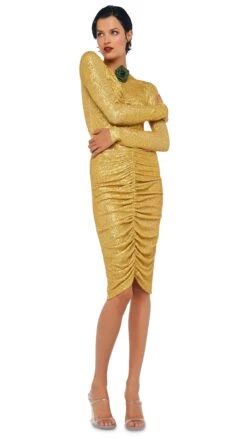 LS V NECK SHIRRED FRONT DRESS 14 LS V NECK SHIRRED FRONT DRESS -Norma Kamali 8 28 24nk08893