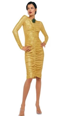 LS V NECK SHIRRED FRONT DRESS 15 LS V NECK SHIRRED FRONT DRESS -Norma Kamali 8 28 24nk08899