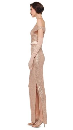 DROP SHOULDER FITTED GOWN W/ SIDE SLIT -Norma Kamali 8 28 24nk08971