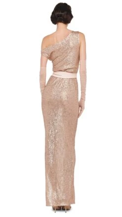 DROP SHOULDER FITTED GOWN W/ SIDE SLIT -Norma Kamali 8 28 24nk08974
