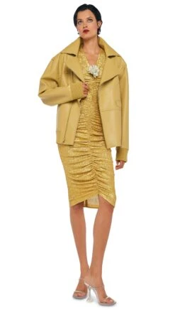 LS V NECK SHIRRED FRONT DRESS 16 LS V NECK SHIRRED FRONT DRESS -Norma Kamali 8 28 24nk09122