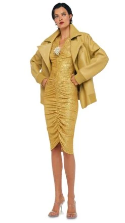 LS V NECK SHIRRED FRONT DRESS 17 LS V NECK SHIRRED FRONT DRESS -Norma Kamali 8 28 24nk09140