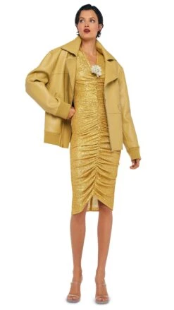 LS V NECK SHIRRED FRONT DRESS 18 LS V NECK SHIRRED FRONT DRESS -Norma Kamali 8 28 24nk09145