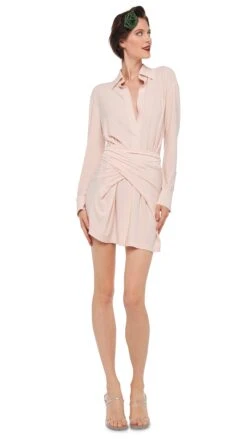 FOUR SLEEVE NK SHIRT MINI DRESS -Norma Kamali 8 28 24nk11747