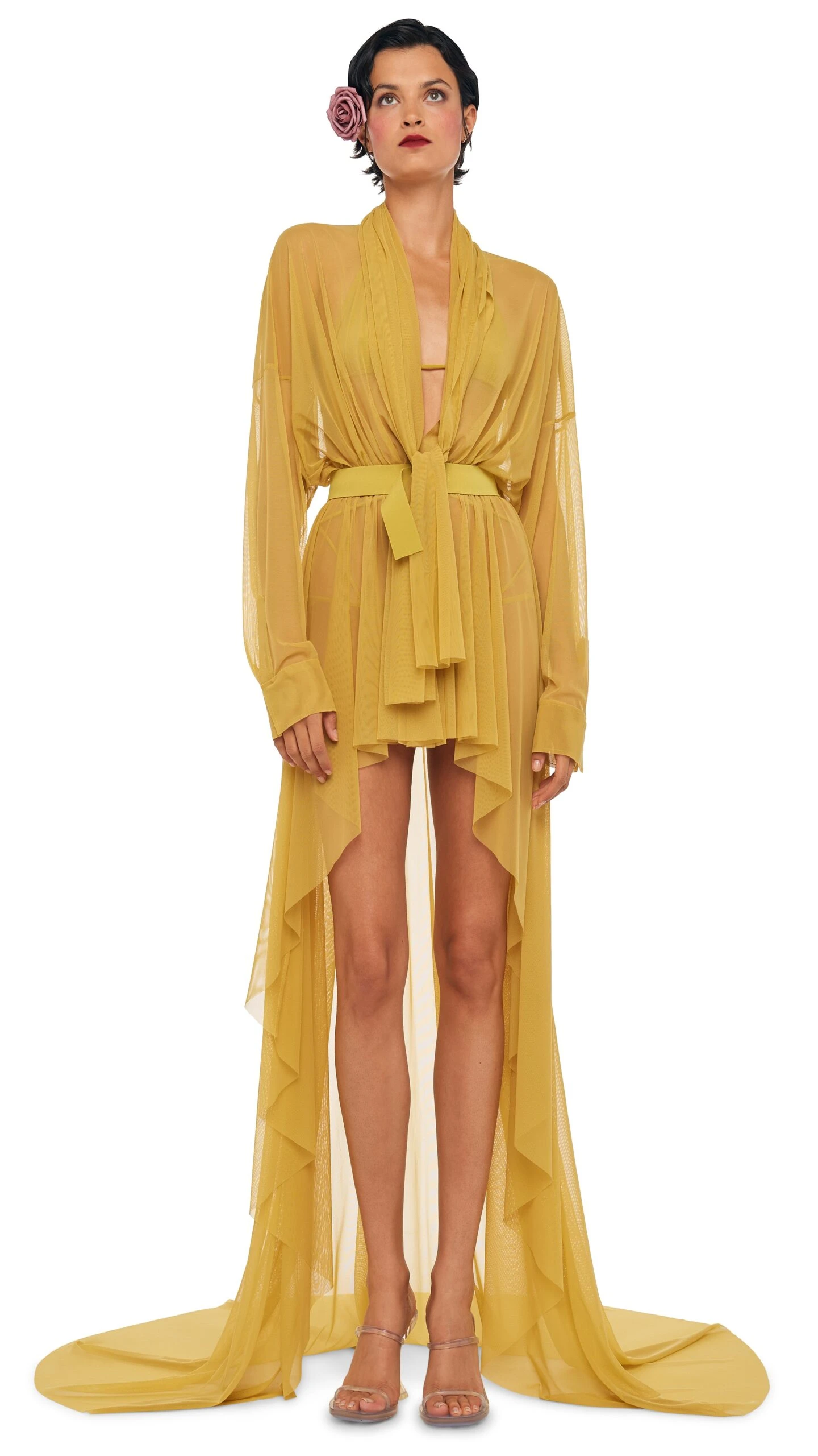 HI LOW OS BF NK SHIRT GOWN W/ BOW 2 HI LOW OS BF NK SHIRT GOWN W/ BOW - Image 2