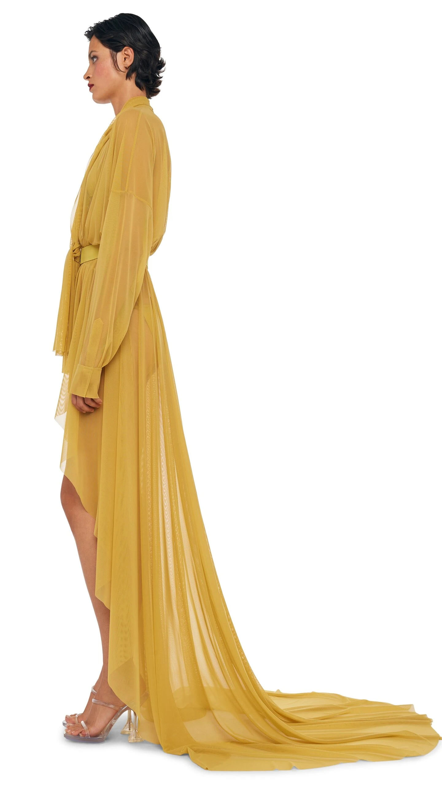 HI LOW OS BF NK SHIRT GOWN W/ BOW 3 HI LOW OS BF NK SHIRT GOWN W/ BOW - Image 3