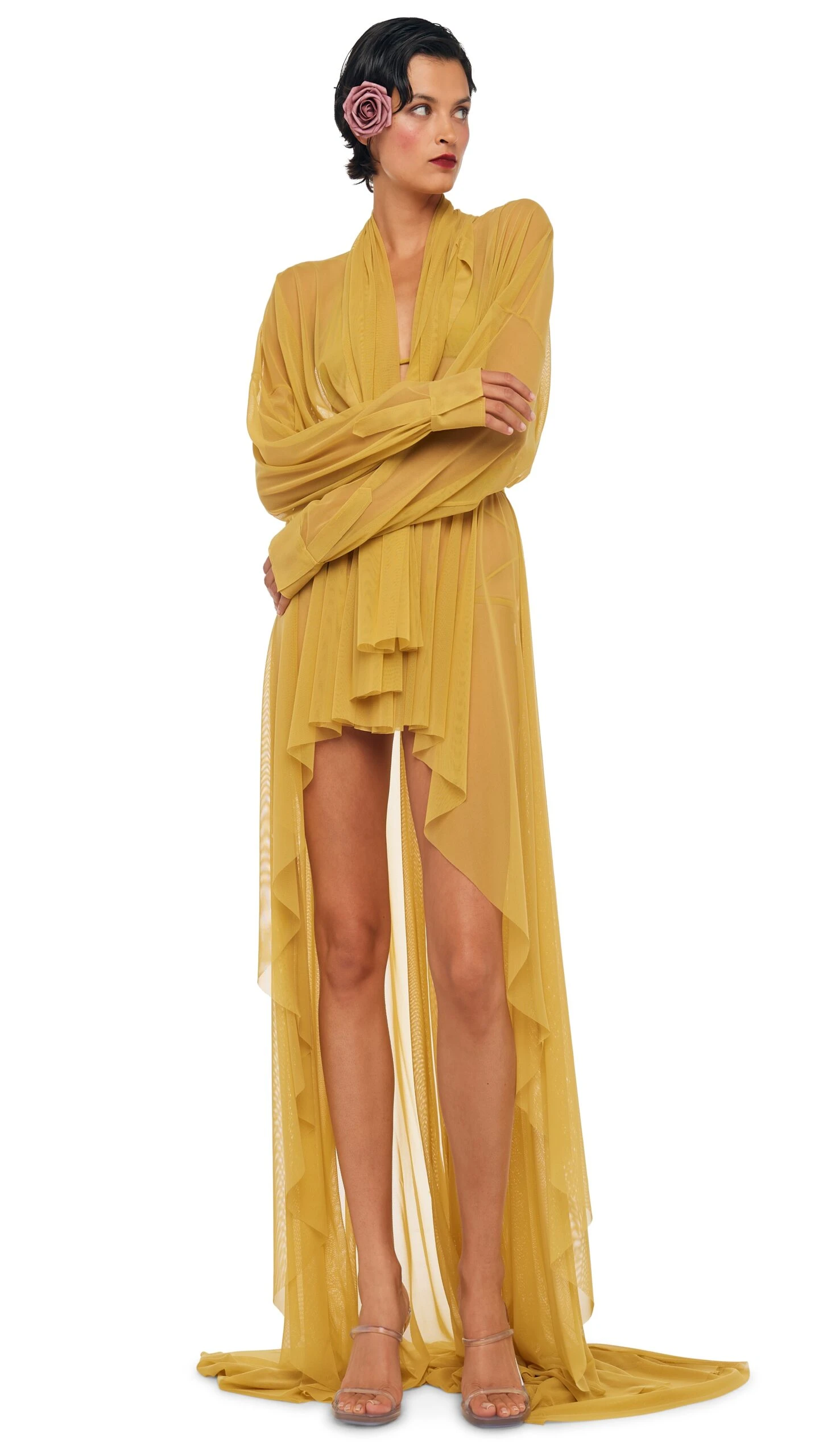 HI LOW OS BF NK SHIRT GOWN W/ BOW 5 HI LOW OS BF NK SHIRT GOWN W/ BOW - Image 5