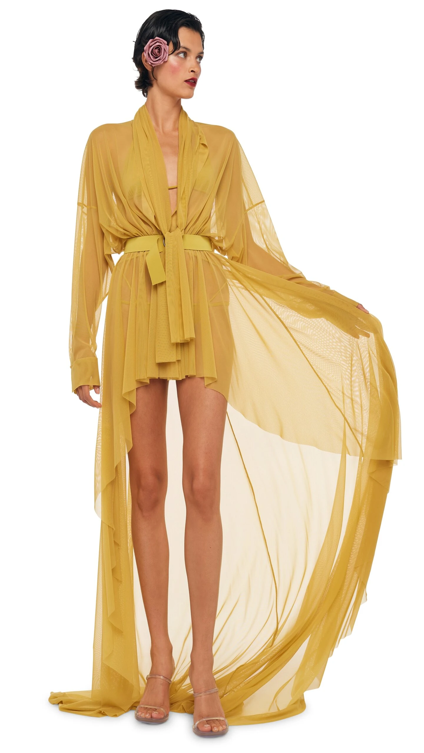 HI LOW OS BF NK SHIRT GOWN W/ BOW 6 HI LOW OS BF NK SHIRT GOWN W/ BOW - Image 6