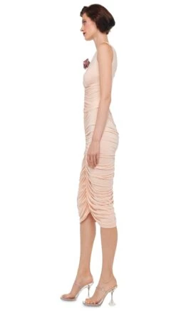 SLEEVELESS V NECK SHIRRED FRONT TOP -Norma Kamali 8 28 24nk13049