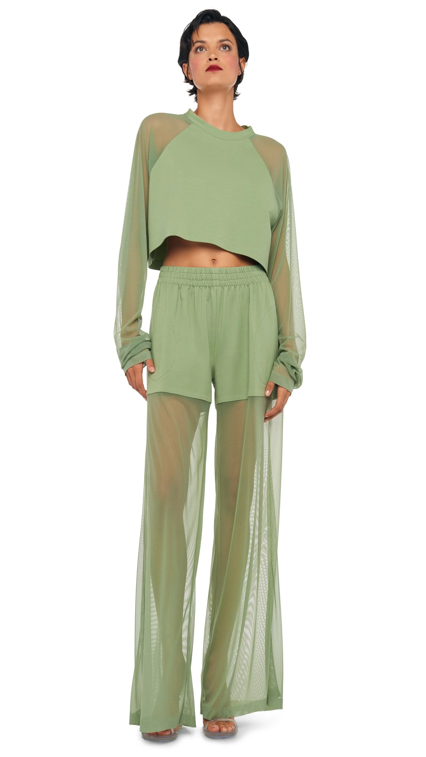 OS RAGLAN CROPPED TOP W/ MESH 2 OS RAGLAN CROPPED TOP W/ MESH - Image 2