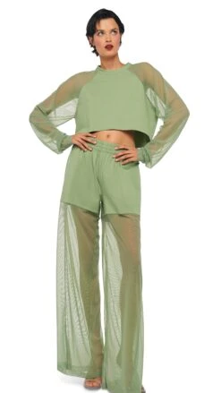 OS RAGLAN CROPPED TOP W/ MESH