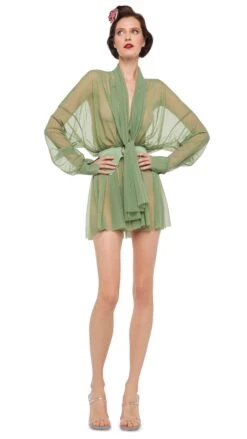 SUPER OS BF NK SHIRT FLARED MINI DRESS W/ BOW -Norma Kamali 8 28 24nk14523