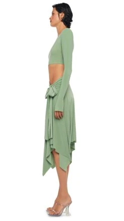 CROPPED SHOULDER PAD LONG SLEEVE CREW TOP -Norma Kamali 8 28 24nk14934 42d9a88b fcaa 4985 9b74 d02b6cbd557f