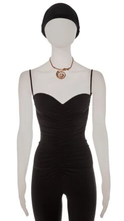 GOLD SWIRL WITH CRYSTAL PENDANT NECKLACE