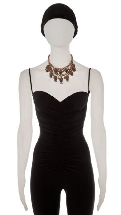 BRASS & COLOR BEADED TIERED NECKLACE