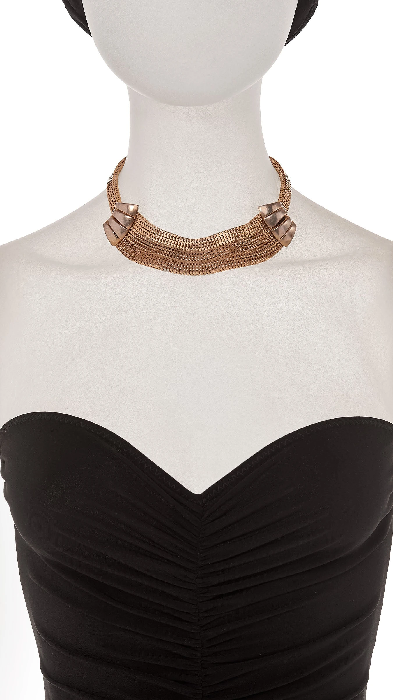 BRASS TIERED CHOKER WITH DETAIL 2 BRASS TIERED CHOKER WITH DETAIL - Image 2