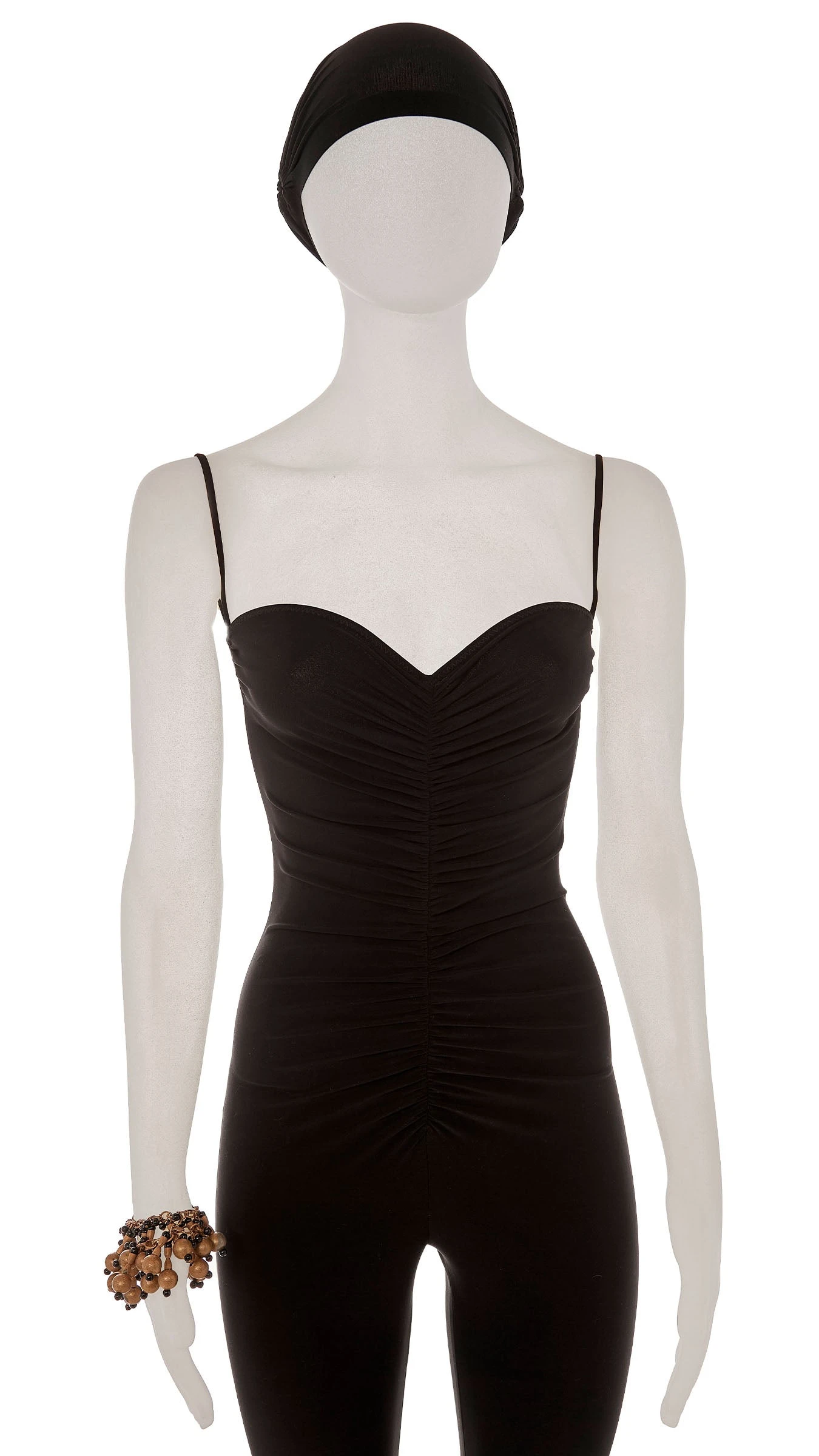 TRI LAYER BRASS TONED METAL LINK CHAIN AND BEADED BRACELET 2 TRI LAYER BRASS TONED METAL LINK CHAIN AND BEADED BRACELET - Image 2