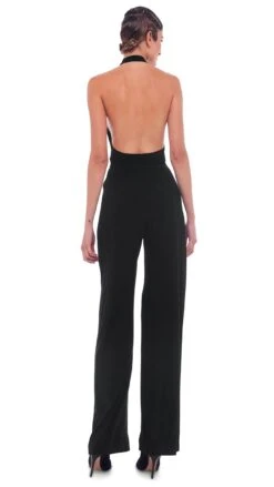 HALTER WRAP JUMPSUIT 8 HALTER WRAP JUMPSUIT -Norma Kamali HALTERWRAPJUMPSUITBLACKB