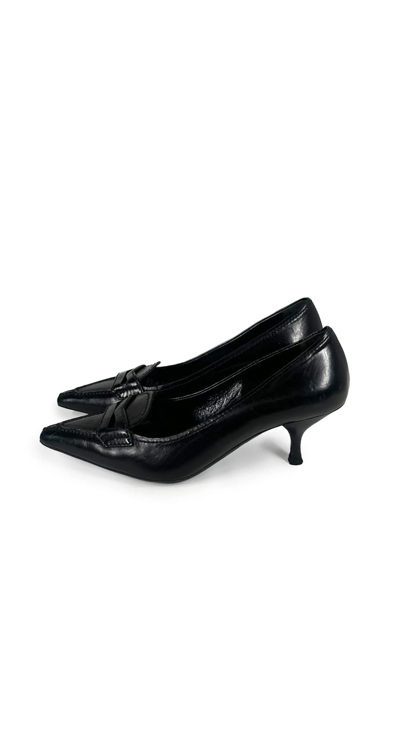PRADA LOAFER KITTEN HEEL 1 PRADA LOAFER KITTEN HEEL