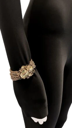 MIRIAM HASKELL STONE/BRASS BROOCH, EARRING & BRACELET SET 6 MIRIAM HASKELL STONE/BRASS BROOCH, EARRING & BRACELET SET -Norma Kamali IMG 4697 ecomm