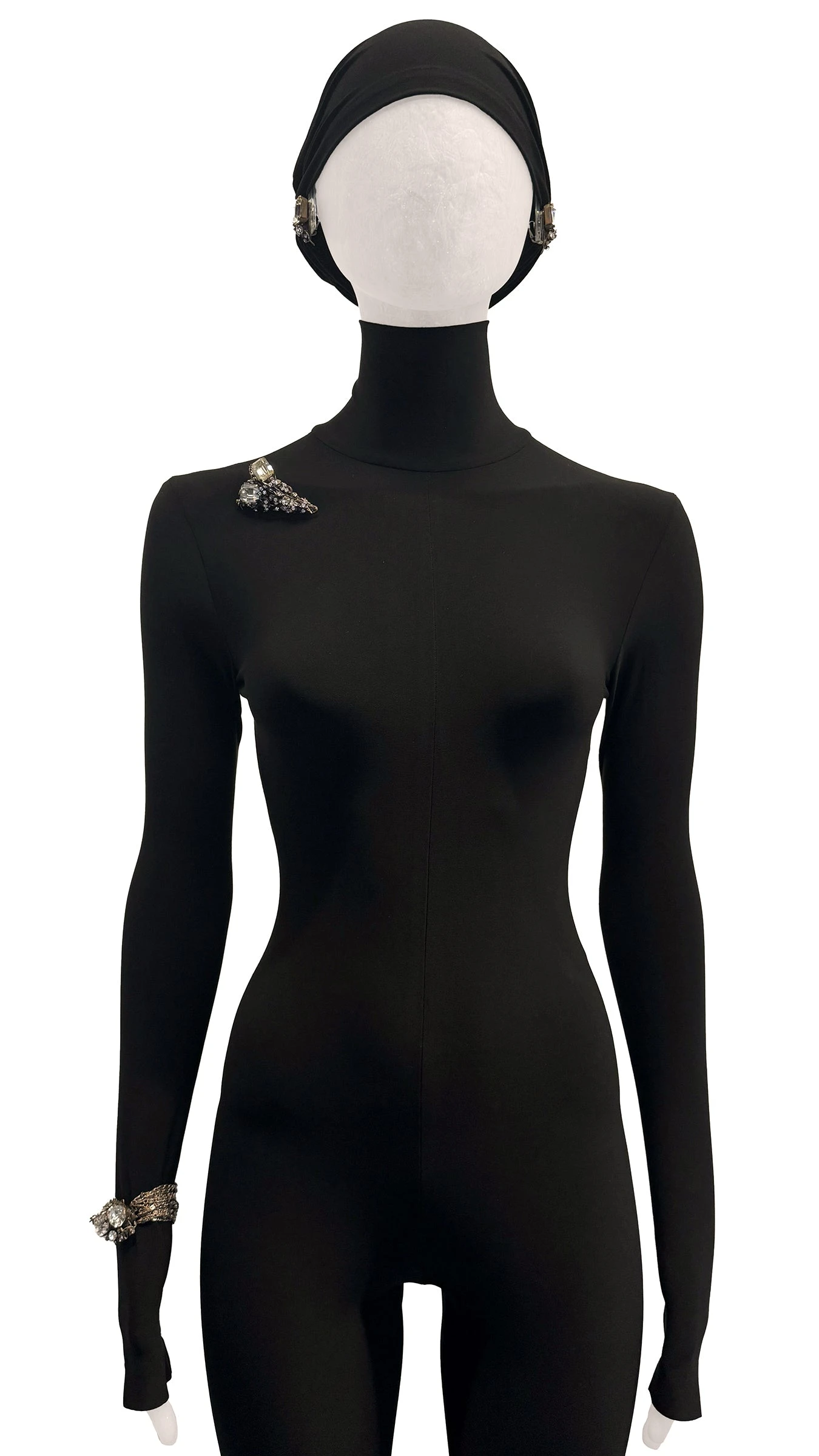 MIRIAM HASKELL STONE/BRASS BROOCH, EARRING & BRACELET SET 1 MIRIAM HASKELL STONE/BRASS BROOCH, EARRING & BRACELET SET