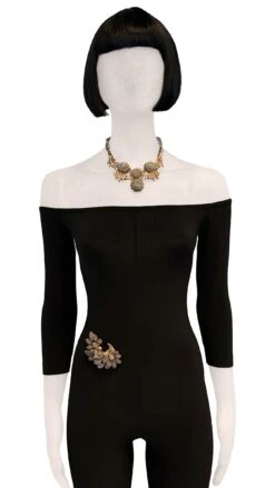 MIRIAM HASKELL STONE/BRASS NECKLACE