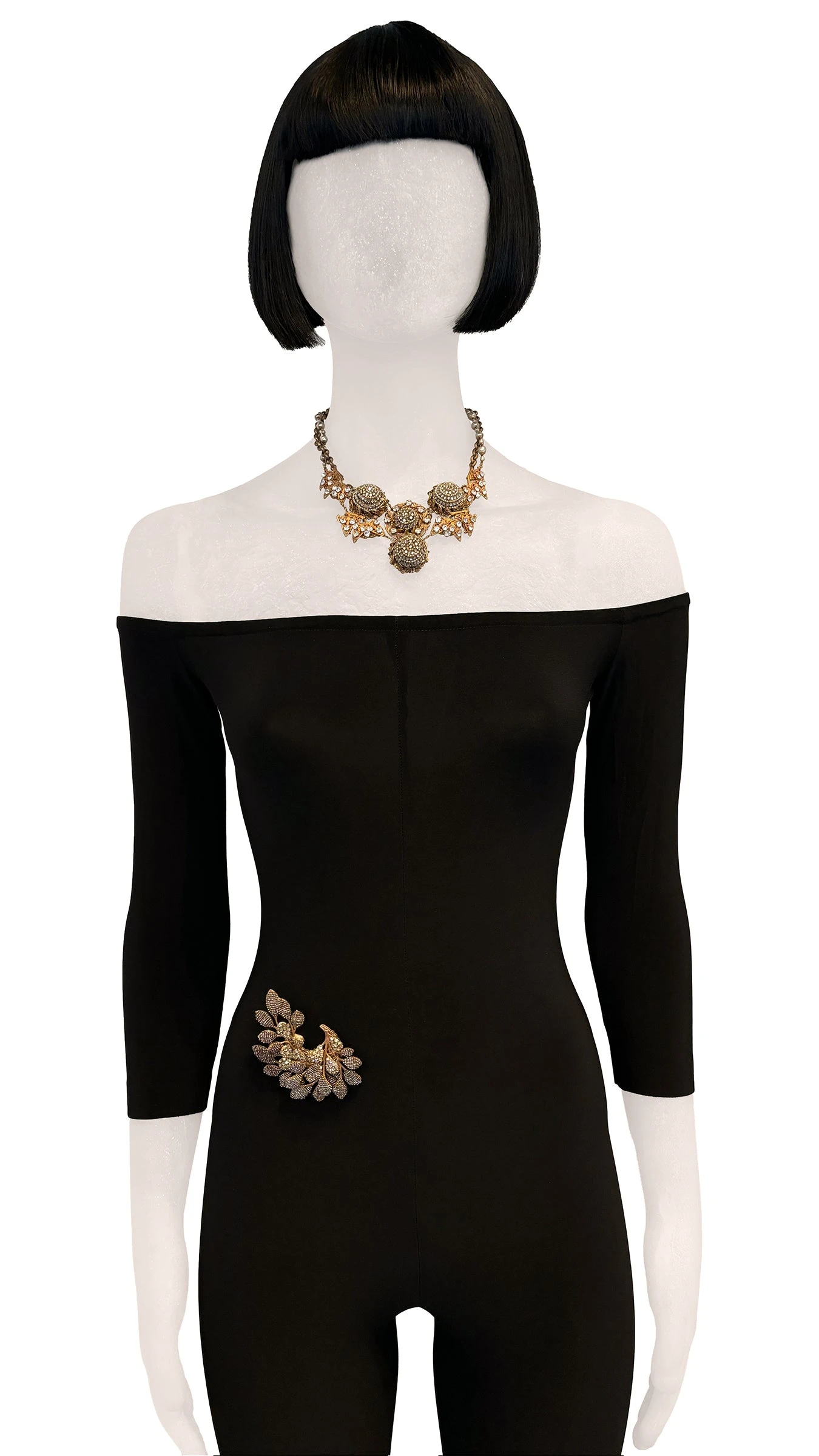 MIRIAM HASKELL STONE/BRASS NECKLACE 1 MIRIAM HASKELL STONE/BRASS NECKLACE