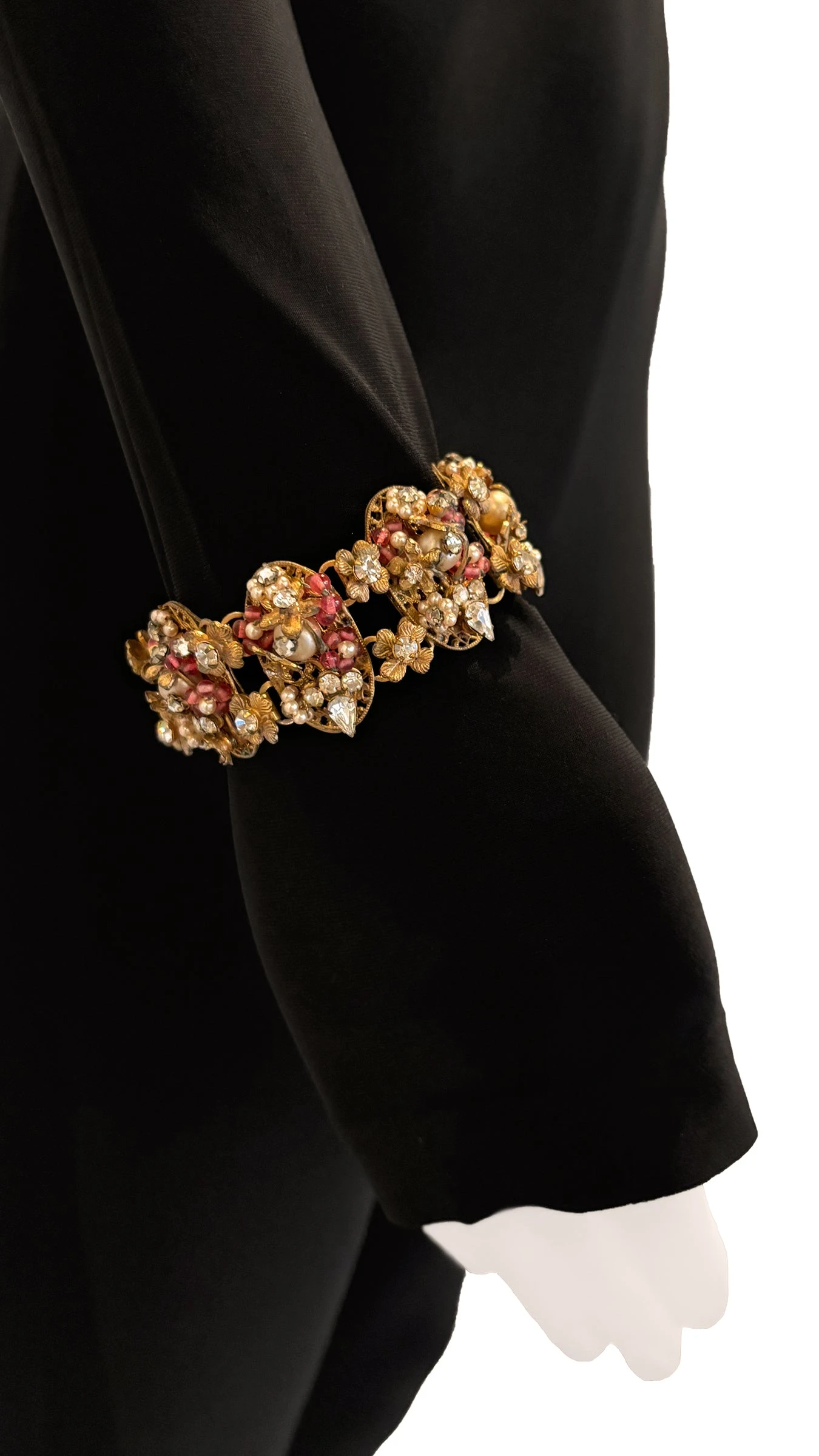 MIRIAM HASKELL BEADED BRASS/STONE NECKLACE AND BRACELET SET 3 MIRIAM HASKELL BEADED BRASS/STONE NECKLACE AND BRACELET SET - Image 3