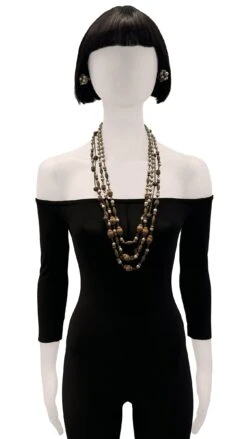 MIRIAM HASKELL LAYERED BEADED NECKLACE AND EARRING SET