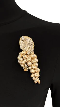 MIRIAM HASKELL BEAD/STONE BROOCH AND EARRINGS SET -Norma Kamali IMG 5208 ecomm